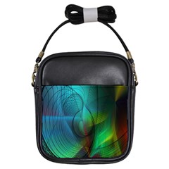 Background Nebulous Fog Rings Girls Sling Bags