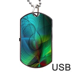 Background Nebulous Fog Rings Dog Tag Usb Flash (two Sides) by Amaryn4rt