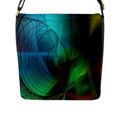 Background Nebulous Fog Rings Flap Messenger Bag (l) 