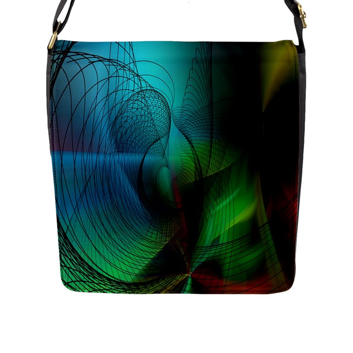 Background Nebulous Fog Rings Flap Messenger Bag (L) 