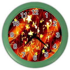 Background Pattern Lines Oval Color Wall Clocks by Amaryn4rt