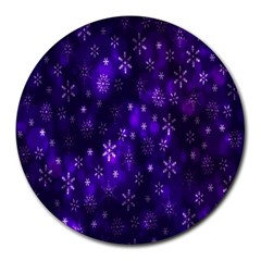 Bokeh Background Texture Stars Round Mousepads by Amaryn4rt