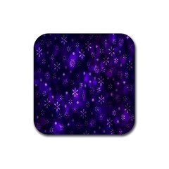 Bokeh Background Texture Stars Rubber Coaster (square)  by Amaryn4rt