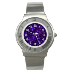 Bokeh Background Texture Stars Stainless Steel Watch by Amaryn4rt