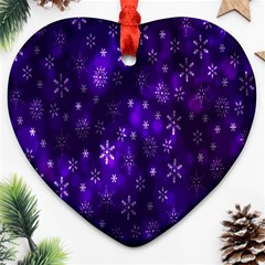 Bokeh Background Texture Stars Heart Ornament (two Sides) by Amaryn4rt