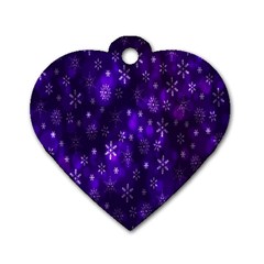 Bokeh Background Texture Stars Dog Tag Heart (two Sides) by Amaryn4rt