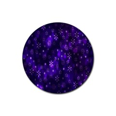 Bokeh Background Texture Stars Rubber Coaster (round) 