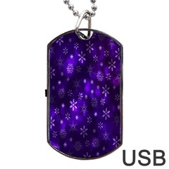 Bokeh Background Texture Stars Dog Tag Usb Flash (one Side)