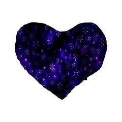 Bokeh Background Texture Stars Standard 16  Premium Flano Heart Shape Cushions by Amaryn4rt