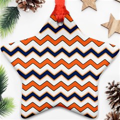 Chevron Party Pattern Stripes Ornament (star)