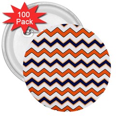 Chevron Party Pattern Stripes 3  Buttons (100 Pack) 