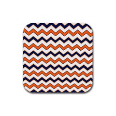 Chevron Party Pattern Stripes Rubber Coaster (square)  by Amaryn4rt