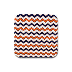 Chevron Party Pattern Stripes Rubber Square Coaster (4 Pack)  by Amaryn4rt