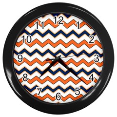 Chevron Party Pattern Stripes Wall Clocks (black)