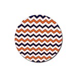 Chevron Party Pattern Stripes Rubber Coaster (Round)  Front