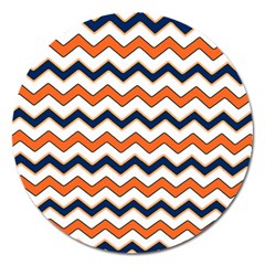 Chevron Party Pattern Stripes Magnet 5  (round)