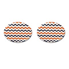 Chevron Party Pattern Stripes Cufflinks (oval)