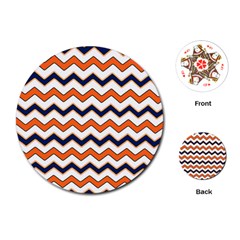 Chevron Party Pattern Stripes Playing Cards (round)  by Amaryn4rt