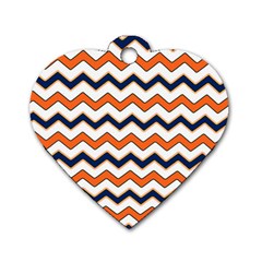 Chevron Party Pattern Stripes Dog Tag Heart (two Sides)