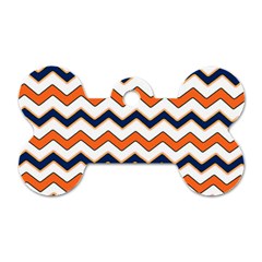 Chevron Party Pattern Stripes Dog Tag Bone (one Side)