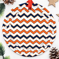 Chevron Party Pattern Stripes Ornament (round Filigree)