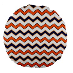 Chevron Party Pattern Stripes Large 18  Premium Round Cushions