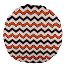 Chevron Party Pattern Stripes Large 18  Premium Flano Round Cushions by Amaryn4rt