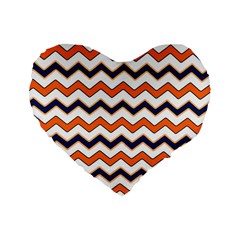 Chevron Party Pattern Stripes Standard 16  Premium Flano Heart Shape Cushions by Amaryn4rt