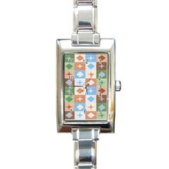 Fabric Textile Textures Cubes Rectangle Italian Charm Watch