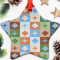 Fabric Textile Textures Cubes Ornament (star)