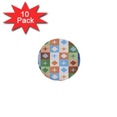 Fabric Textile Textures Cubes 1  Mini Buttons (10 Pack)  by Amaryn4rt