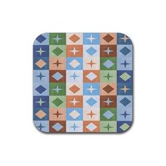 Fabric Textile Textures Cubes Rubber Coaster (square) 