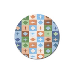 Fabric Textile Textures Cubes Magnet 3  (round)