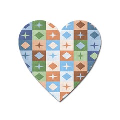 Fabric Textile Textures Cubes Heart Magnet