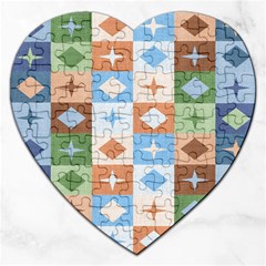 Fabric Textile Textures Cubes Jigsaw Puzzle (heart)