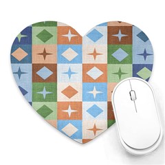 Fabric Textile Textures Cubes Heart Mousepads by Amaryn4rt