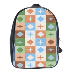 Fabric Textile Textures Cubes School Bags(large) 