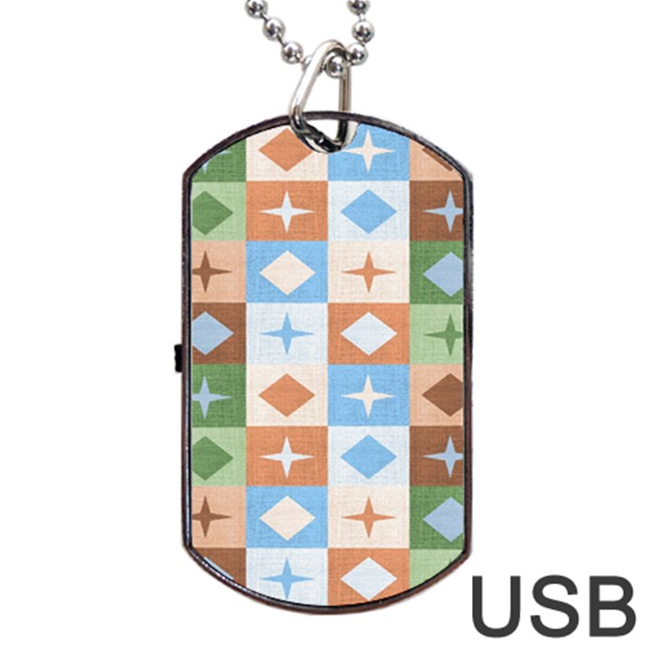 Fabric Textile Textures Cubes Dog Tag USB Flash (Two Sides)