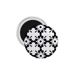 Floral Illustration Black And White 1 75  Magnets