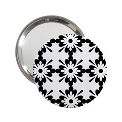 Floral Illustration Black And White 2 25  Handbag Mirrors