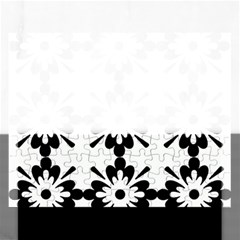 Floral Illustration Black And White Rectangular Jigsaw Puzzl