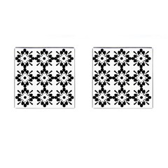 Floral Illustration Black And White Cufflinks (square) by Amaryn4rt