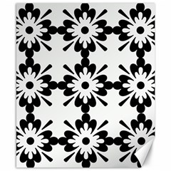 Floral Illustration Black And White Canvas 8  X 10 