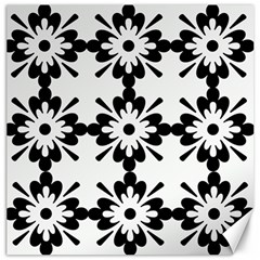 Floral Illustration Black And White Canvas 12  X 12  