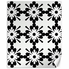 Floral Illustration Black And White Canvas 16  X 20  