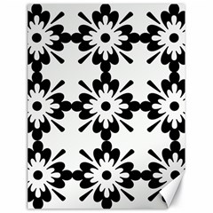 Floral Illustration Black And White Canvas 18  X 24  