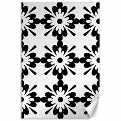 Floral Illustration Black And White Canvas 24  X 36 