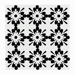 Floral Illustration Black And White Medium Glasses Cloth by Amaryn4rt