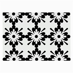 Floral Illustration Black And White Large Glasses Cloth by Amaryn4rt