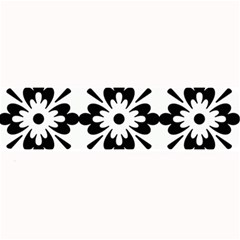 Floral Illustration Black And White Large Bar Mats